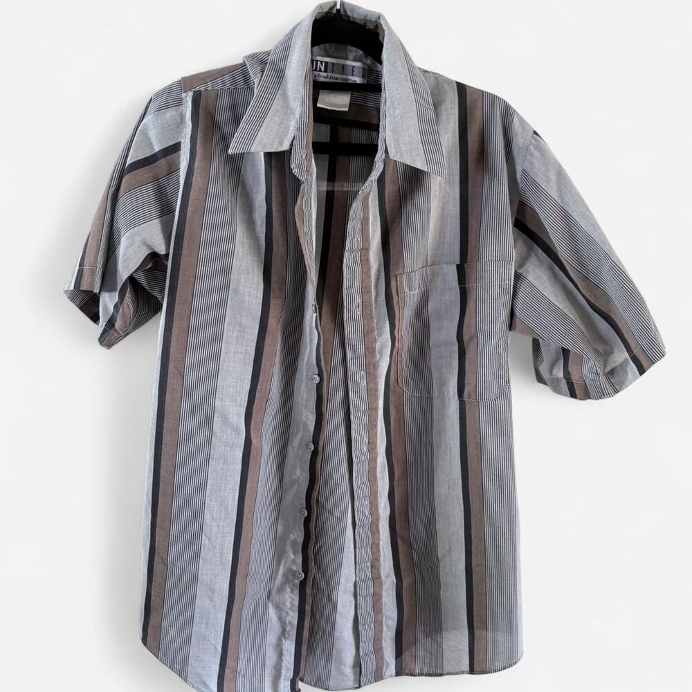 Vintage 1980s “Untied – A Break From Tradition” Striped Shirt – Size M